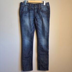 Guess Premium Women's Vintage Skinny Jeans Studded‎ Accents Low Rise Size 28 Y2K